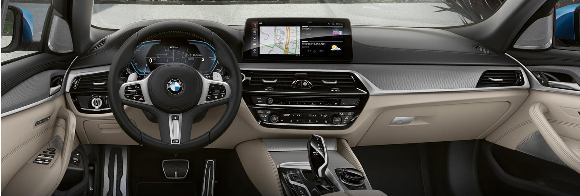 Full interior view of the 2021 BMW 5 Series