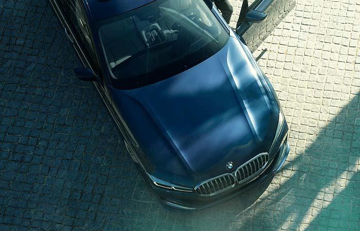 Top View of Blue BMW 7 Series