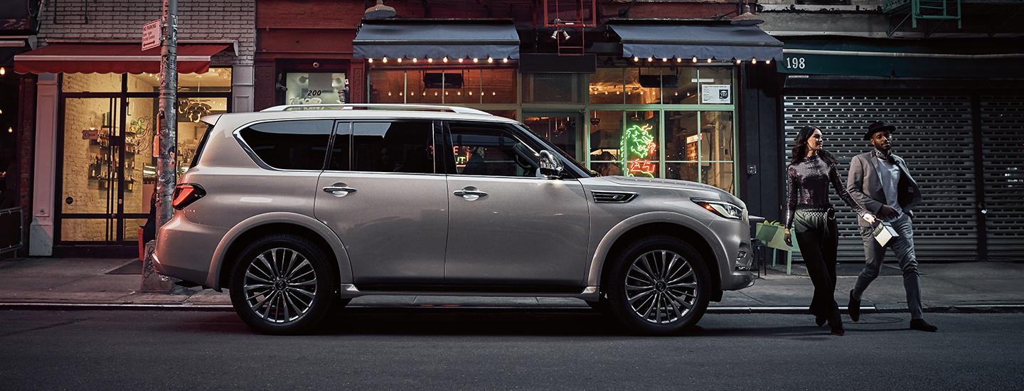 Full side profile view of the 2021 INFINITI QX80