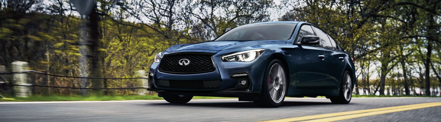 A new INFINITI Q50 in motion.