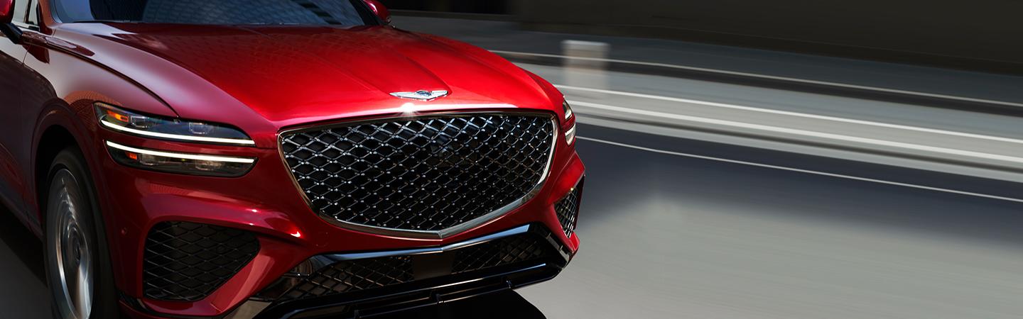 Front View of Red Genesis G70