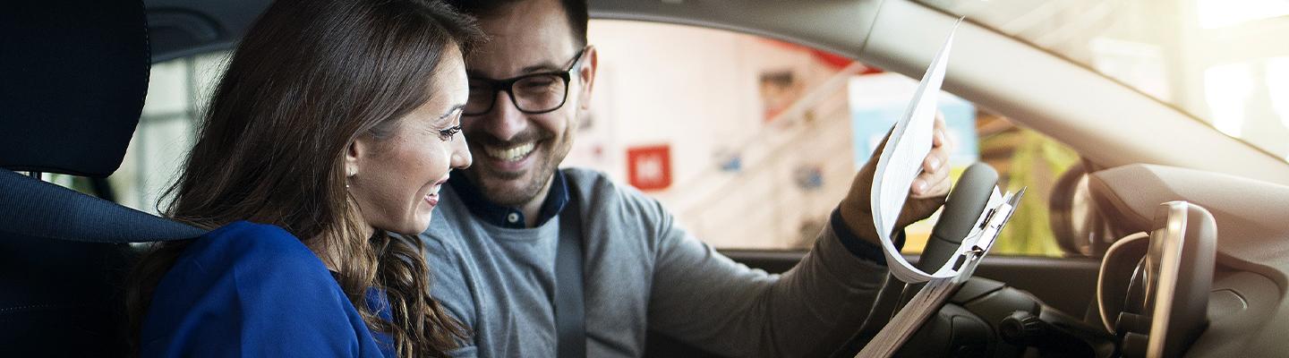 Customers sitting in car