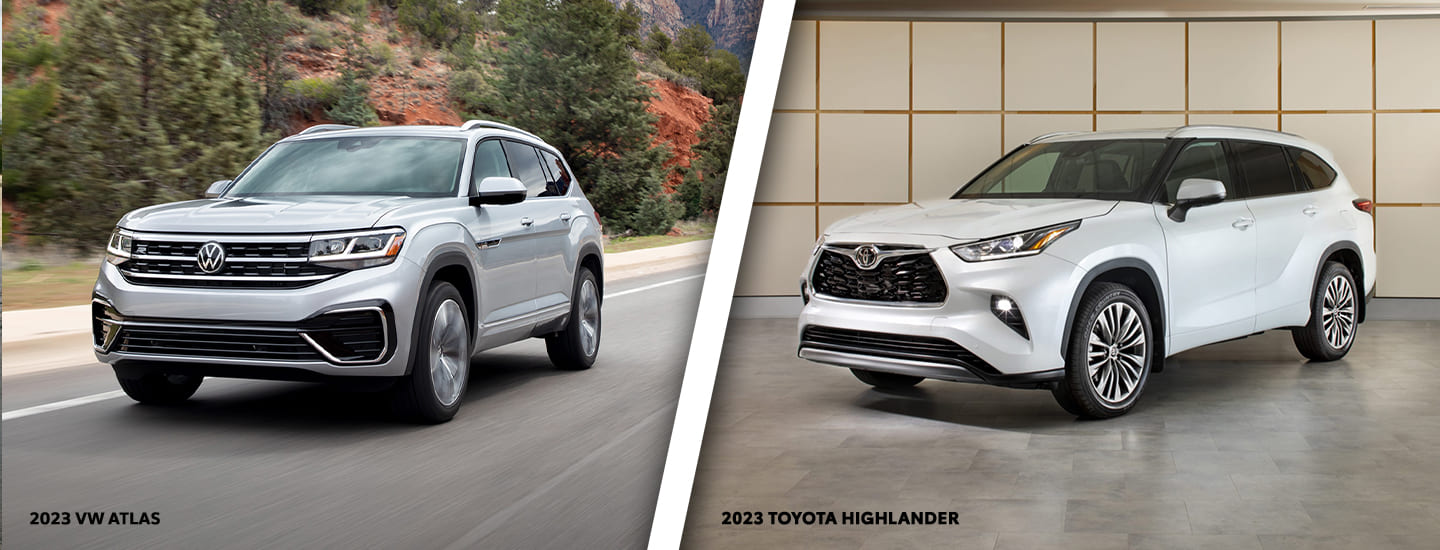 2023 VW Atlas vs Toyota Highlander Vista VW Pompano Beach
